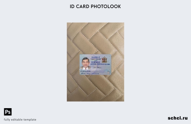 цифровая загрузка ID карты Тринидада и Тобаго, подарок, фото, передний шаблон